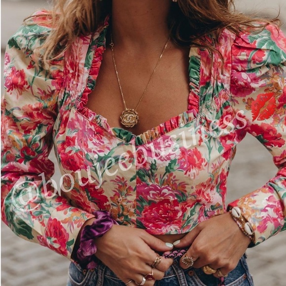 ZARA BNWT Floral Print Cropped Top - Picture 1 of 8